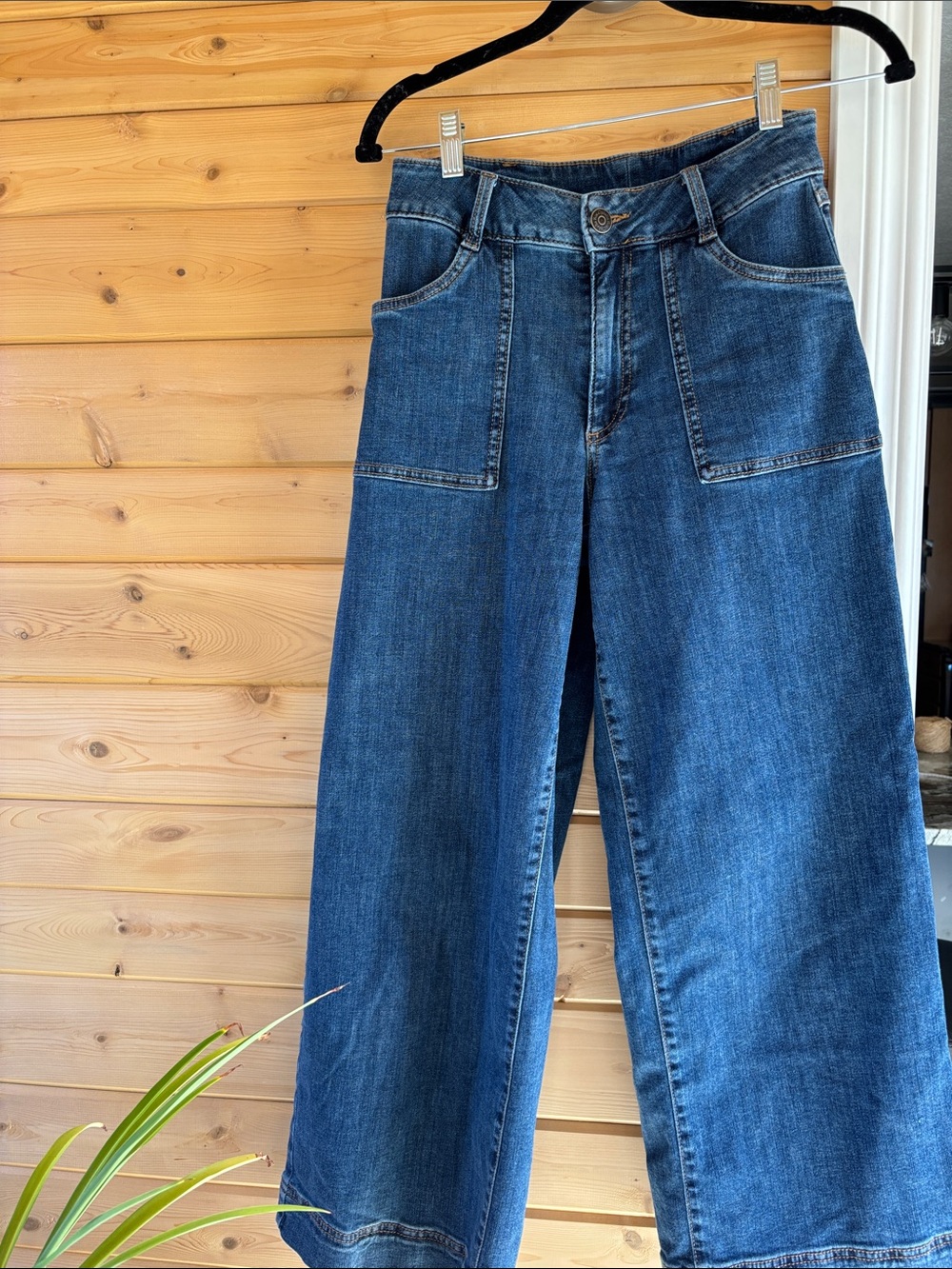 High-Rise Wide Leg Women’s Jeans in Dark Blue